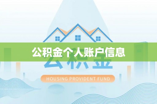 玉井公积金个人账户信息