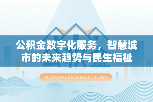 玉井公积金数字化服务，智慧城市的未来趋势与民生福祉
