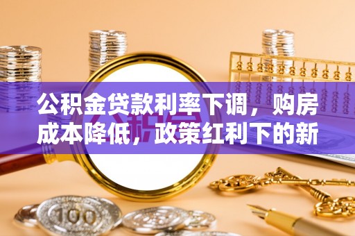 玉井公积金贷款利率下调，购房成本降低，政策红利下的新机遇