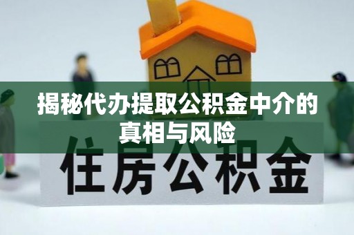 玉井揭秘代办提取公积金中介的真相与风险