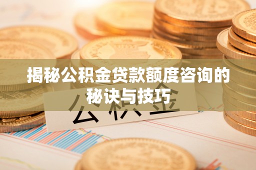 玉井揭秘公积金贷款额度咨询的秘诀与技巧