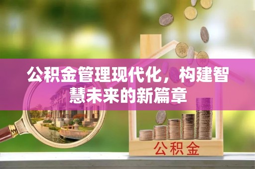 玉井公积金管理现代化，构建智慧未来的新篇章