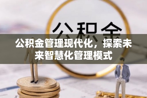 玉井公积金管理现代化，探索未来智慧化管理模式