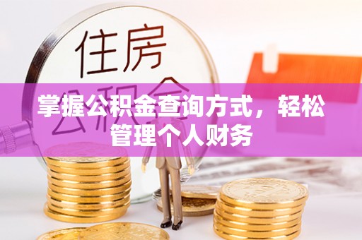玉井掌握公积金查询方式，轻松管理个人财务