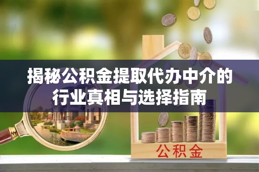 玉井揭秘公积金提取代办中介的行业真相与选择指南