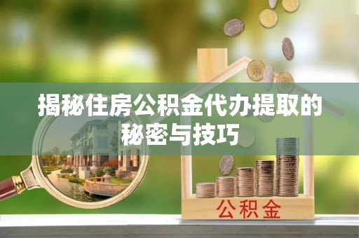 玉井揭秘住房公积金代办提取的秘密与技巧