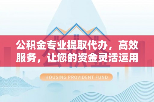 玉井公积金专业提取代办，高效服务，让您的资金灵活运用