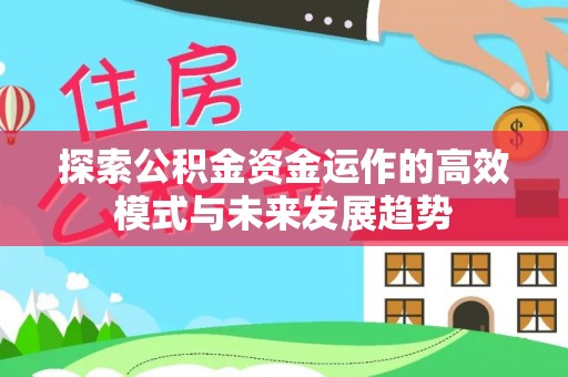 玉井探索公积金资金运作的高效模式与未来发展趋势