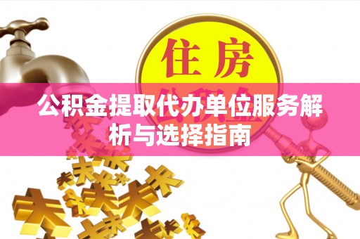 玉井公积金提取代办单位服务解析与选择指南