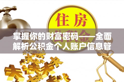 玉井掌握你的财富密码——全面解析公积金个人账户信息管理与优化