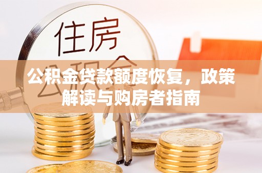 玉井公积金贷款额度恢复，政策解读与购房者指南