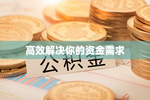 玉井高效解决你的资金需求