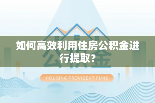 玉井如何高效利用住房公积金进行提取？