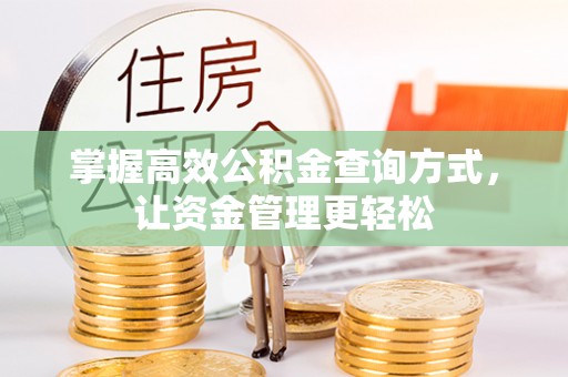 玉井掌握高效公积金查询方式，让资金管理更轻松